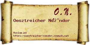 Oesztreicher Nándor névjegykártya